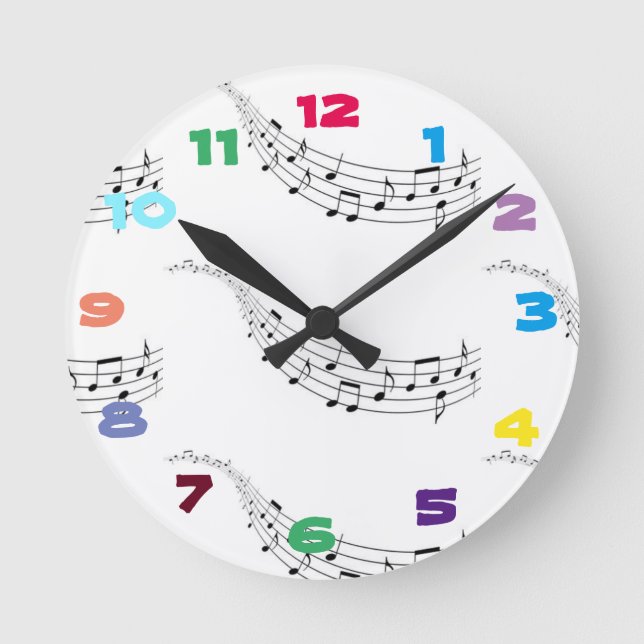 funky music time round clock (Front)