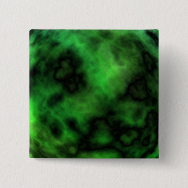 Funky Neon Green Emerald Halloween Abstract 2 Inch Square Button (Front)