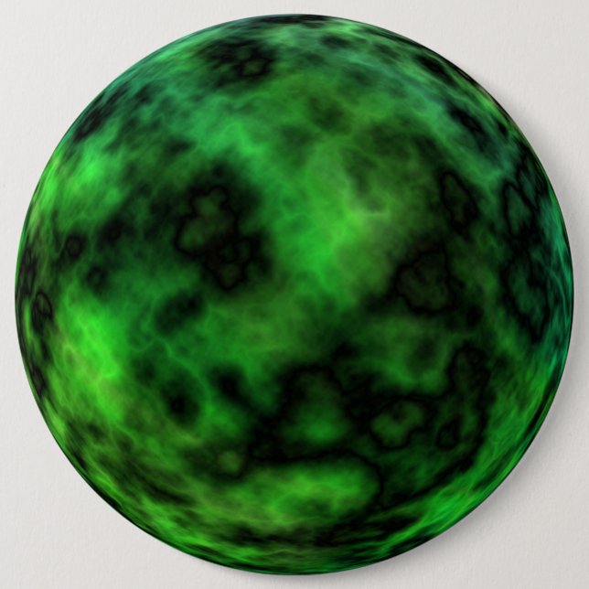 Funky Neon Green Emerald Halloween Abstract 6 Inch Round Button (Front)