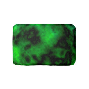 Funky Neon Green Emerald Halloween Abstract Bath Mat