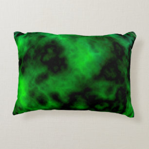Funky Neon Green Emerald Halloween Abstract Decorative Pillow