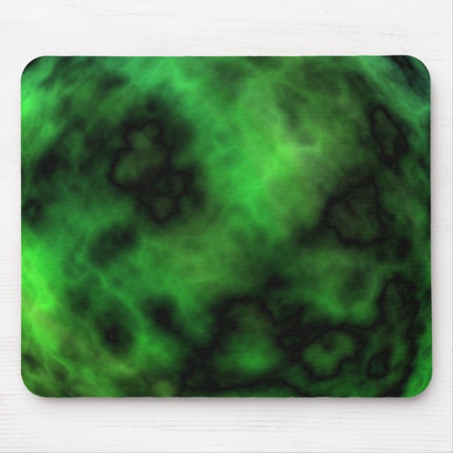 Funky Neon Green Emerald Halloween Abstract Mouse Pad (Front)