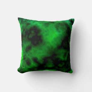 Funky Neon Green Emerald Halloween Abstract Throw Pillow