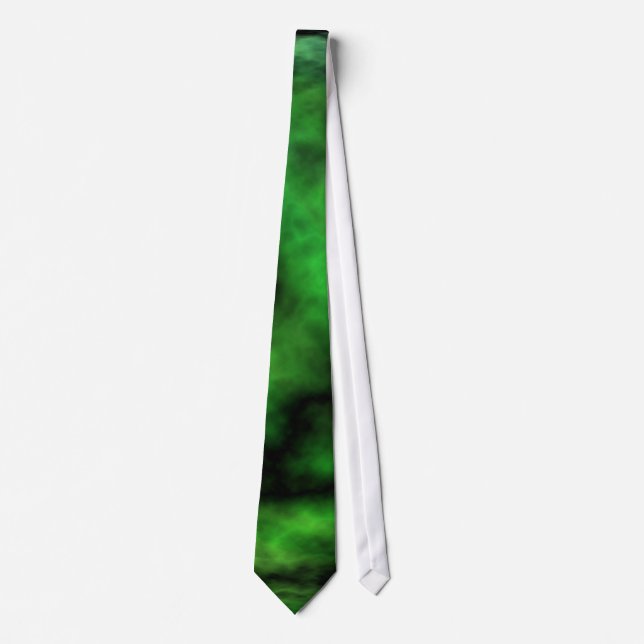 Funky Neon Green Emerald Halloween Abstract Tie (Front)