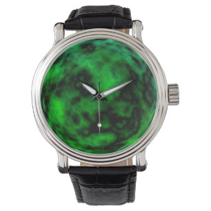Funky Neon Green Emerald Halloween Abstract Watch