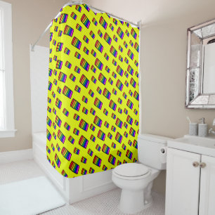 Funky Neon Rainbow Block Pattern