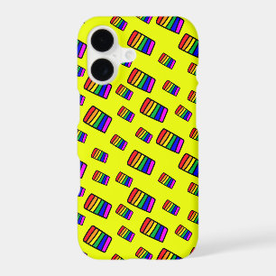 Funky Neon Rainbow Block Pattern