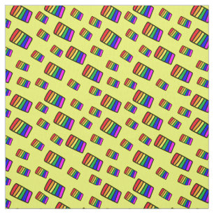 Funky Neon Rainbow Block Pattern Fabric