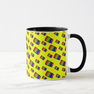 Funky Neon Rainbow Block Pattern Mug
