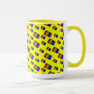 Funky Neon Rainbow Block Pattern Mug