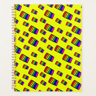 Funky Neon Rainbow Block Pattern Planner