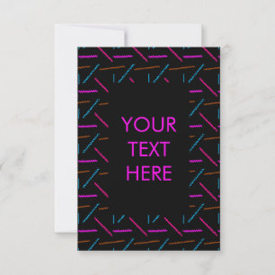 Funky Neon Zigzag Pattern 90s Style  Invitation