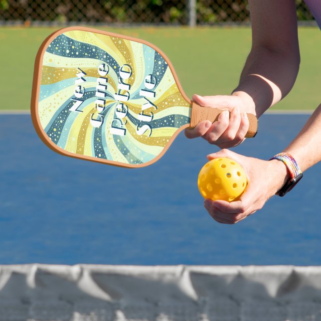 Funky New Game Retro Style Funny Pickleball Paddle (Insitu)
