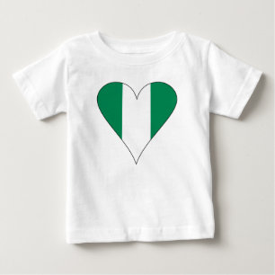 Funky Nigerian Heart Flag Baby T-Shirt