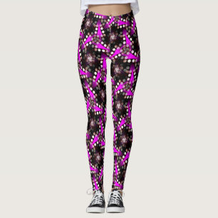 Funky Noir Hot Pink Leggings connexes Psydefx ♥