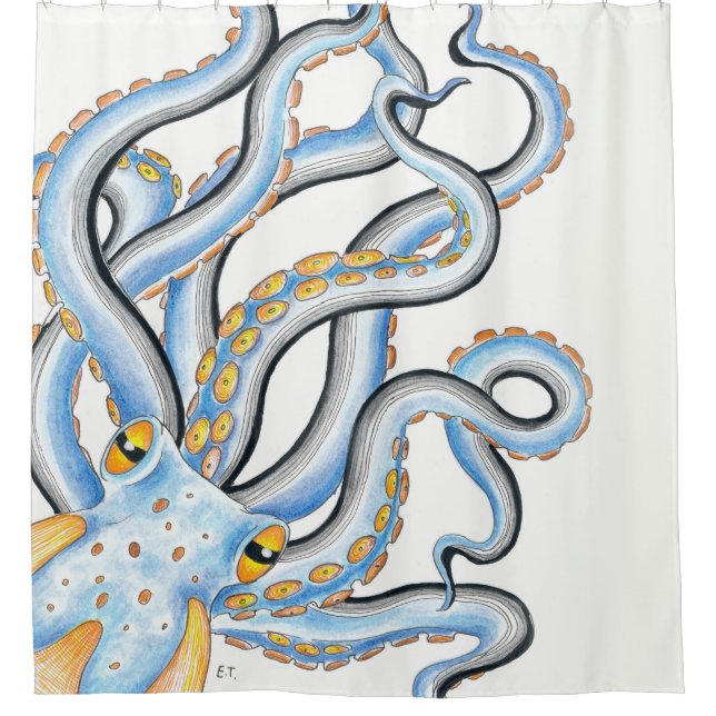 Funky Octopus Ink Blue Orange (Front)