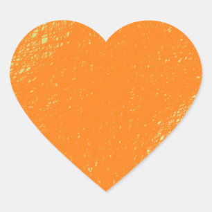 funky orange colour heart sticker