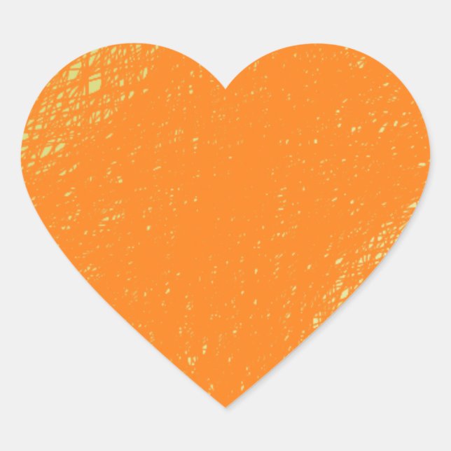 funky orange colour heart sticker (Front)