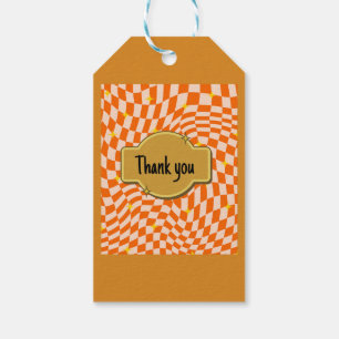 funky orange design gift tags