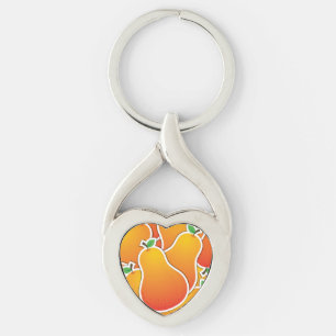 Funky orange pear keychain