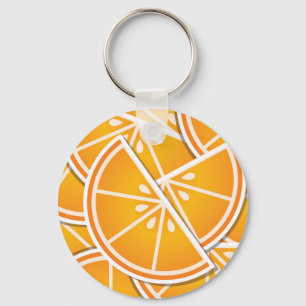 Funky orange wedges keychain