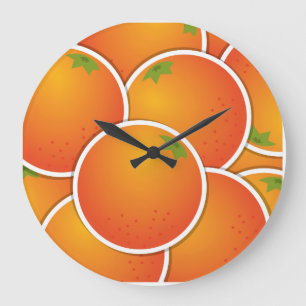 Funky oranges large clock