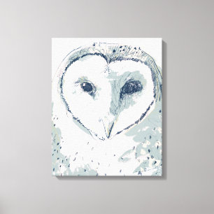 Funky Owl Portrait Canvas Print
