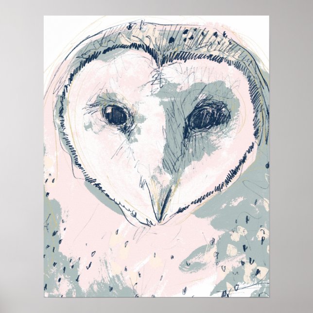 Funky Owl Portrait Poster (Front)
