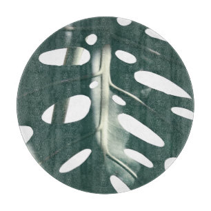 Funky Pale Green Swiss Cheese Plant Cutting Board