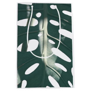 Funky Pale Green Swiss Cheese Plant Medium Gift Bag