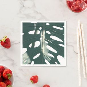 Funky Pale Green Swiss Cheese Plant Napkin