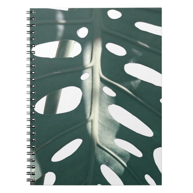 Funky Pale Green Swiss Cheese Plant Notebook (Front)