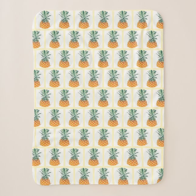 Funky Pale Green Yellow Pineapple Yummy Blanket (Front)