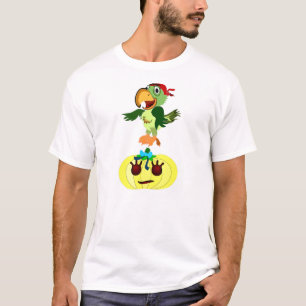 Funky Parrot on Pumpkin Halloween TShirt for Him