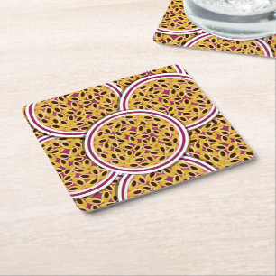 Funky passion fruit square paper coaster