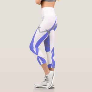 Funky Pastel Violet Purple Abstract Art Capri Leggings