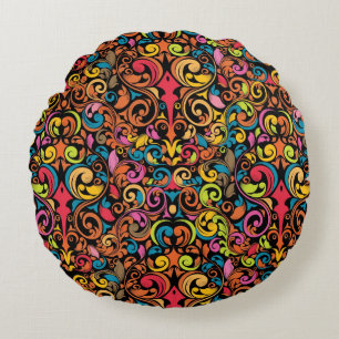 Funky pattern round pillow