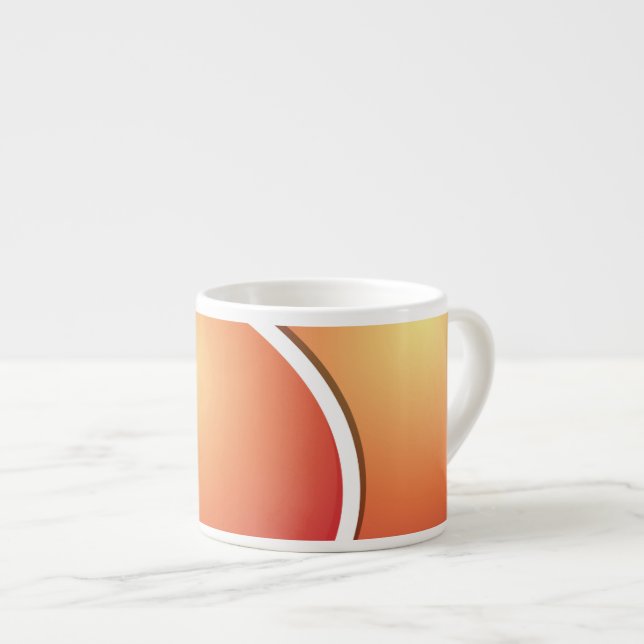 Funky peach espresso cup (Front Right)