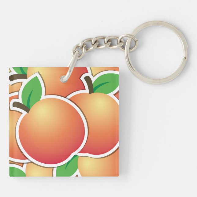 Funky peach keychain (Back)
