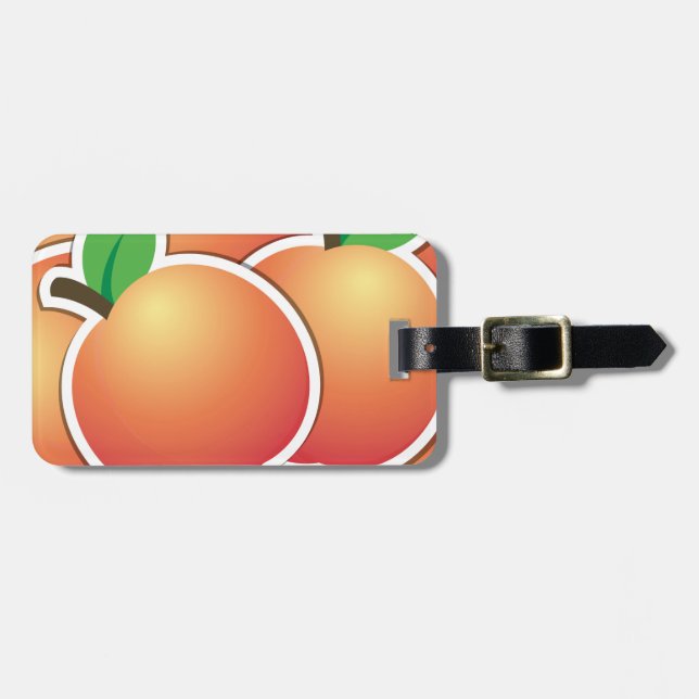 Funky peach luggage tag (Front Horizontal)