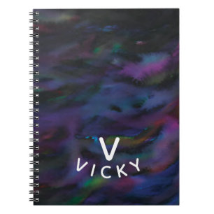 Funky personalised abstract smokey water colour. notebook