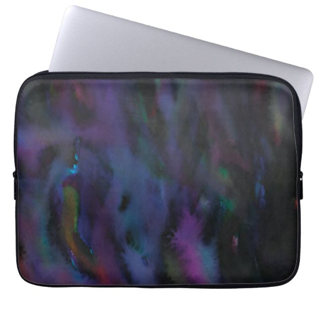 Funky personalized abstract smokey water color    laptop sleeve (Front)