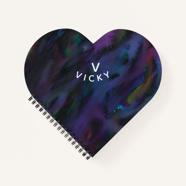 Funky personalized abstract smokey water color notebook (Front)