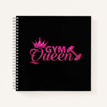 Funky Personalized Hot Pink Faux Glitter Gym Queen