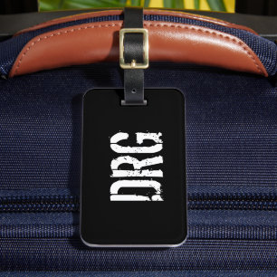 Funky Personalized Luggage Tag in Black and White