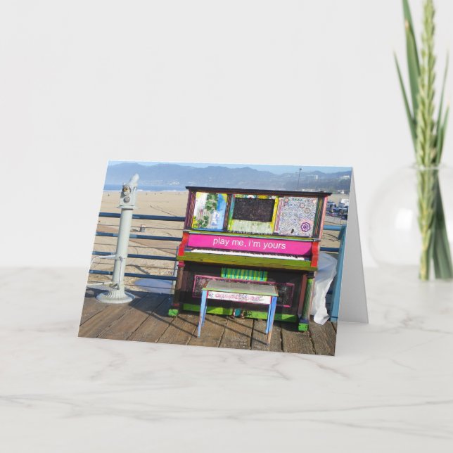 Funky Piano Greeting Card! Card (Front)