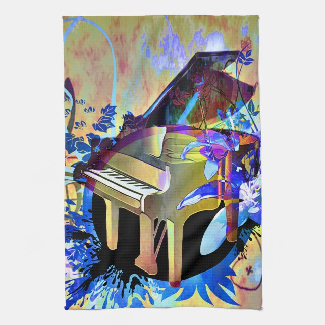 Funky Piano Kitchen Towel (Vertical)