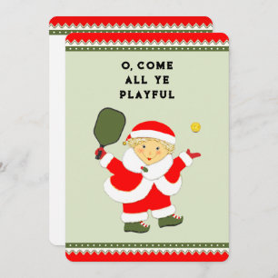 Funky Pickleball Fêtes Cartes de Noël
