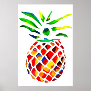 Funky pineapple art poster