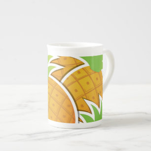 Funky pineapple bone china mug